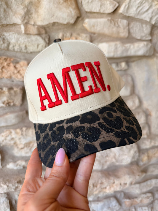 AMEN. Leopard Vintage Hat